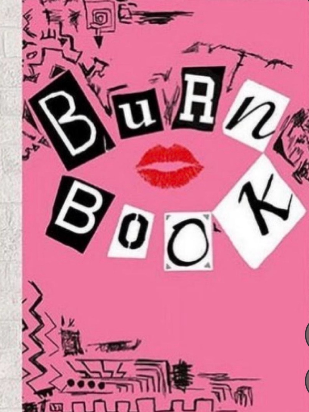 Burn Book Lip Kiss Graphic Poster - Pink